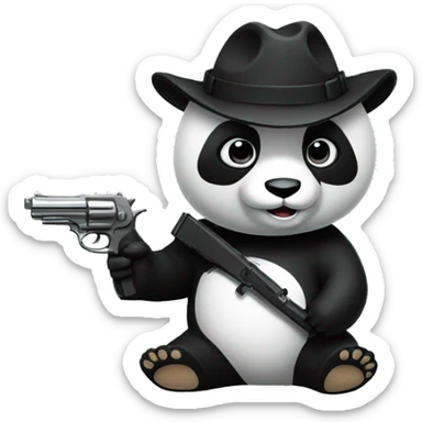 Un panda avec un revolver  sticker