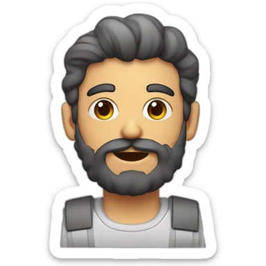 Calvo con barba y máquina de fotos sticker