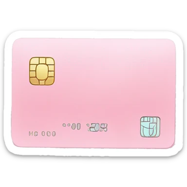 pastel pink credit card sticker