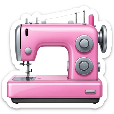 Pink sewing machine sticker
