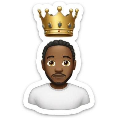 Kendrick Lamar with locks and his crown  sticker