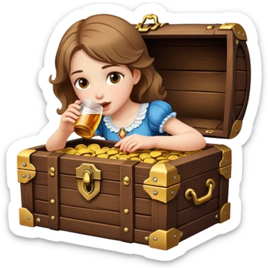 Girl drinking à coffre sticker