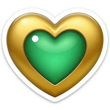 heart with golden and green colours sticker