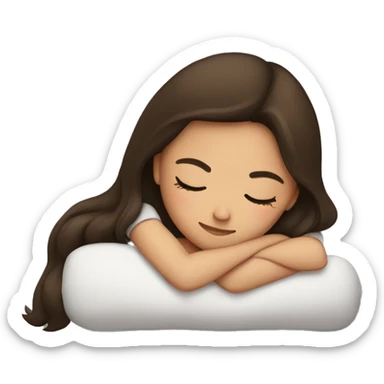 Brunette girl sleeping sticker