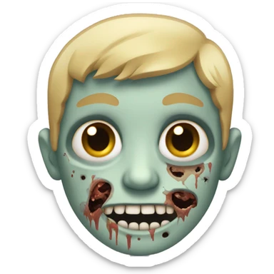 zombie boy with blond hair and brown eyes sticker