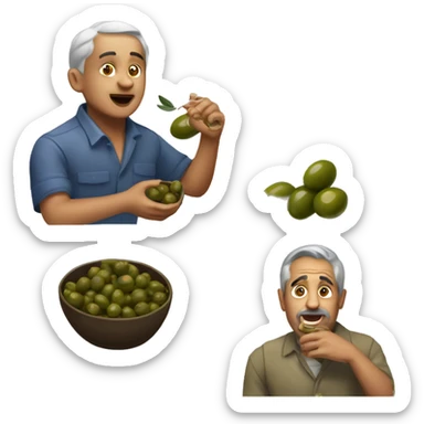 charles olivera eating olives sticker