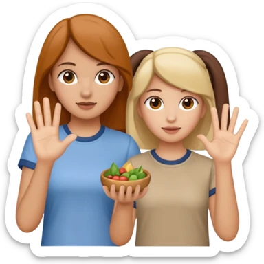 4 chicas montadas en una atraccion de levantando la mano con orejas de dines puestas en una atracción sticker