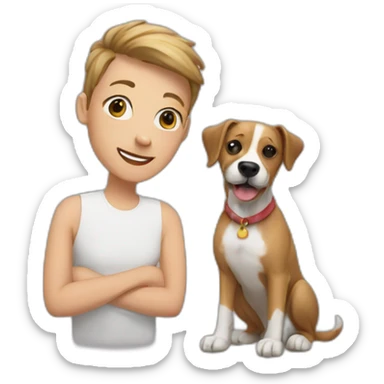 dog and owner sticker