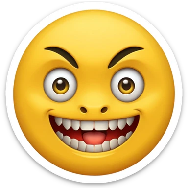 Devious face (yellow circle face) sticker