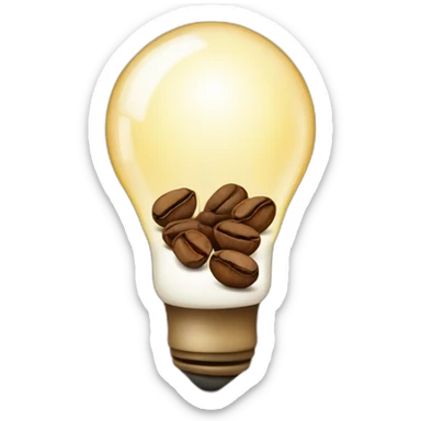 light bulb with coffee beans sticker