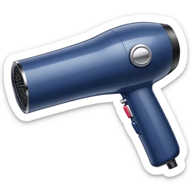 hair dryer elegant in navy blue sticker