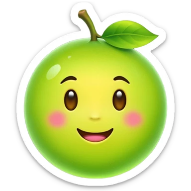 A single neon yuzu, iPhone emoji style, glossy and smooth, vibrant neon green color, high detail, simple and cute design, isolated on white background, centered composition


 sticker