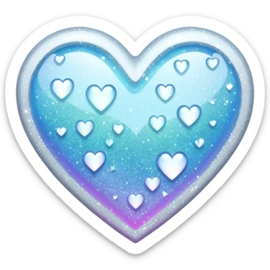 coração partido glitter branco sticker