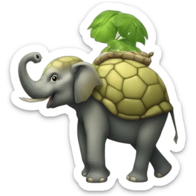Tortue sur un elephant sticker