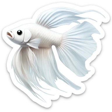 White betta fish happy sticker