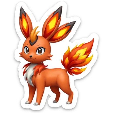 Meloetta-Flareon-Genesect-Pokémon-Fakémon-fusion-hybrid-creature sticker