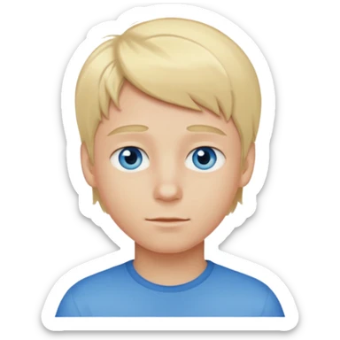 Emoji chlopak z blond włosami które będą rozsztrzepane i niebieskimi oczami sticker