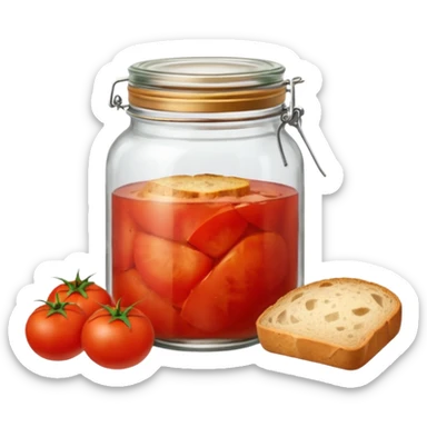 Tomato jar and homesmade bread sticker