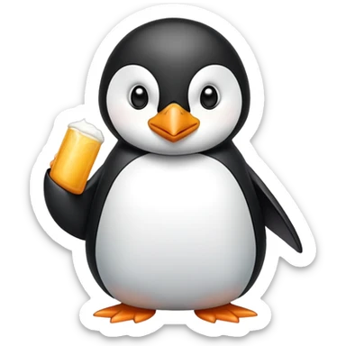 power hungry penguin sticker