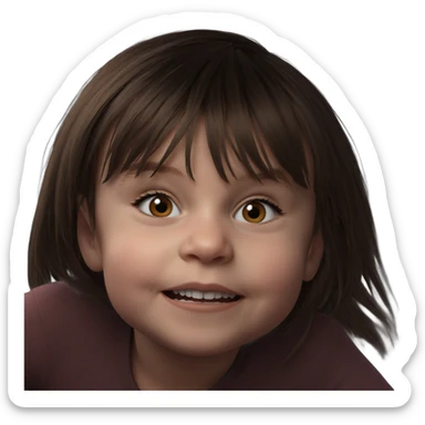 brown haired girl portrait sticker