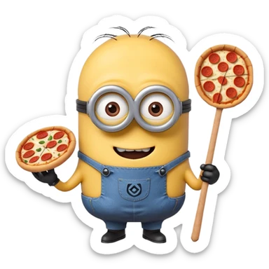 un minions  del cartone animato con la pelle di colore viola e che abbiamo il pizzetto come barba sticker