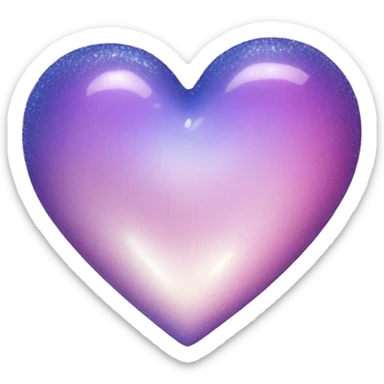 sparkly indigo-lilac-gradient iridescent heart sticker