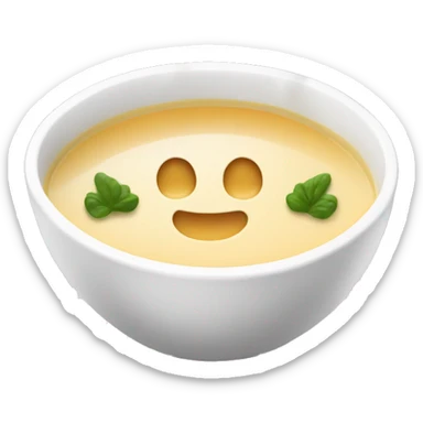 Warm soup with white bowl sticker