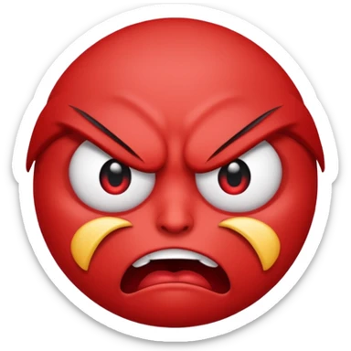 angry face emoji which is also rolling it's eyes sticker