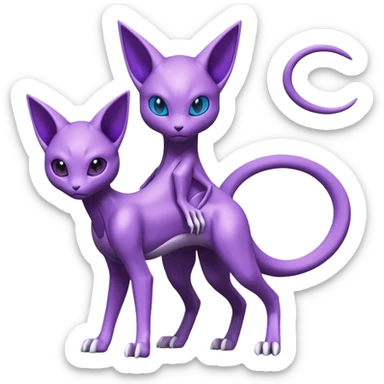 Miraidon-Genesect-Espeon-Mewtwo-Fakémon-hybrid-creature (full body)  sticker