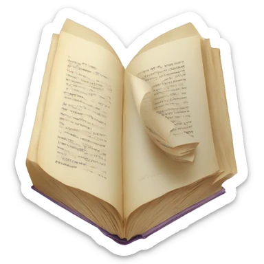 beautiful unfolded book sticker