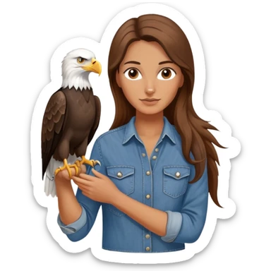 Country woman with bald eagle on her arm  sticker