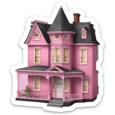 pink victorian dollhouse sticker