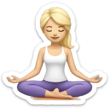Blonde lady doing yoga sticker