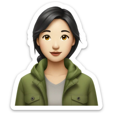 Environmentalist asian fair skin girl sticker