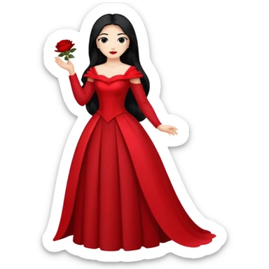 woman opera singer with long hair and dress sticker
