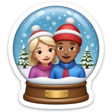 Schneekugel mit zwei Liebespaar sticker