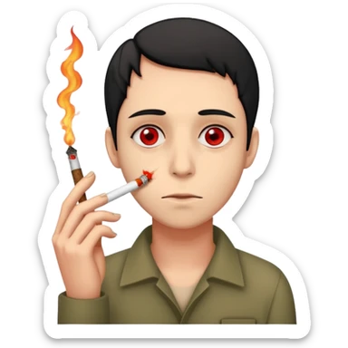 Emoji cansado mariguano sticker