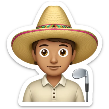 Golfer wearing a sombrero  sticker