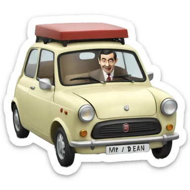 mr bean car sticker
