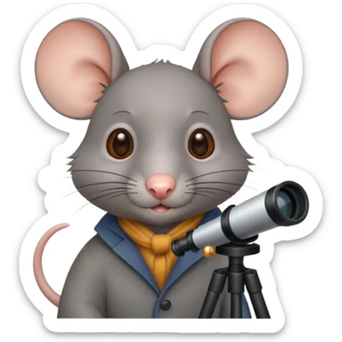 rat with telescope  sticker