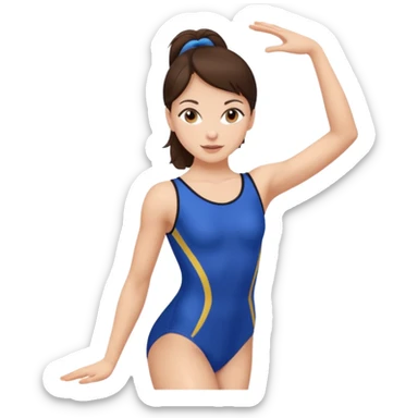 Fille brune à la peau clair qui fait de la pôle dance sticker