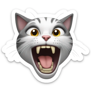Cat hissing sticker
