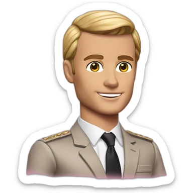 Macron ken barbie sticker