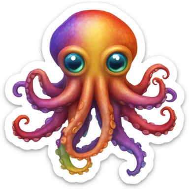 rainbow kraken sticker