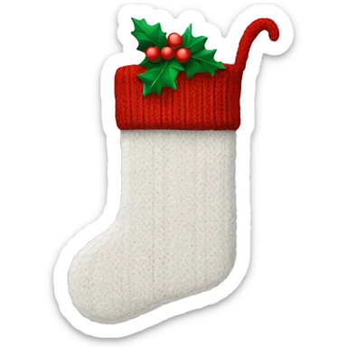 white knit christmas stocking sticker