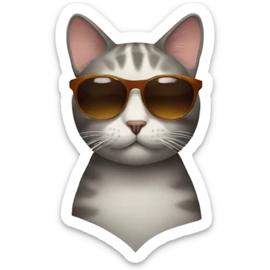 Cat with sunglasses sticker