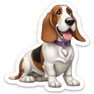Happy Bassethound sticker