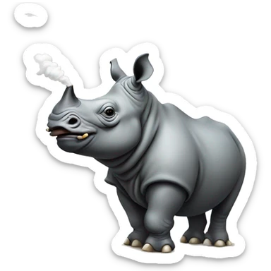a smoking rhino sticker