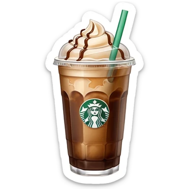 Starbuck ice coffee with ice cubes sticker