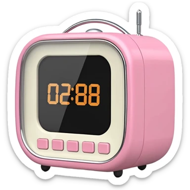 pink alarm clock sticker